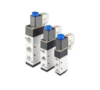 PYTNGWEAC 1PCS 4V210-08/4V310-10/4V410-15 Solenoid Valve 2 Position 5 Port Pneumatic Air Electromagnetic Valves DC12V DC24V AC110V AC220V(4V210-08 PC6-02,AC110)