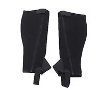 PYUDKLSMN 2pcs Kids Half Chap Black Faux Leather Equestrian Half Chaps with Full - Length Zipper, Flexible Mesh Interior for Children Horse Riding Protection (CM)