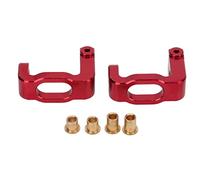 PYUDKLSMN 2Pcs Metal Aluminum Alloy Front C Hub Carrier Caster Block, RC Front C Hub Carrier for 1/10 RC Car, Lightweight Upgrade Replacement Part with Copper Bushings for LC (Red)