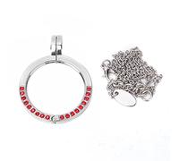 PYUDKLSMN Stainless Steel Pendant Necklace Replacement for Misfit Shine 2, Compatible Wireless Fitness Tracker Necklace, Rose Red Gem - Inlaid Adjustable Chain for Women, 52cm
