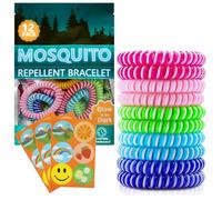 PYue 12 Pcs Mosquito Repellent Bracelet, 18 Pcs Mosquito Repellent Stickers, All-Natural Deet-Free Suitable for Outdoor Camping