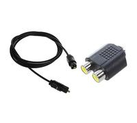 Pyugxab 1 Pcs 3 FT 1.1M Metre Digital Fibre Optical Audio DVD Cable & 1 Pcs 3.5mm Female Jack to Dual Female Phono Adapter