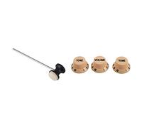 Pyugxab 1 Set Cream Dark Blue Font Volume Tone Guitar Control Knobs & 1 Pcs Shaft Black Drum Pedal Bass Drum Beater