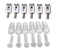 Pyugxab 12 Pcs Guitar Parts:6 Pcs Electric Guitar Tremolo Bridge String Saddles Mount Conical Spring and Screws & 6 Pcs Electric Guitar Bridge Saddles Flat Set for Strat Tele Replacement