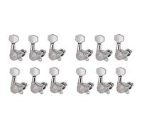 Pyugxab 12R Chrome Locked String Tuning Pegs Key Tuners Machine Heads for Acoustic Electric Guitar Lock Style