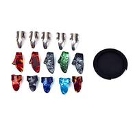 Pyugxab 15pcs Guitar Picks humb Finger Picks Metal + plastic with Silicone Guitar Sound Hole Cover Mute Cover -S