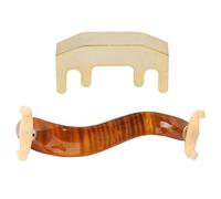Pyugxab 1pcs Metal Violin Quiet Practice Mute-Golden &1pcs Maple Wood Violin Shoulder Rest Adjustable 3/4 4/4 Size