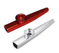 Pyugxab 1Pcs Silver Kazoo Aluminum Alloy & 1Pcs Mirliton Made Of Aluminum Alloy with Red Membrane