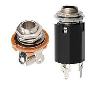 Pyugxab 2 Pcs Guitar Endpin Jack 6.35 Input for Any Guitar Eq Pickup Output Guitar Parts Accessories - Silver & Black