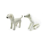 Pyugxab 2 PCS Leather Dog Mannequins Standing Position Dog Models Toys Pet Animal Shop Display Mannequin White, L & M