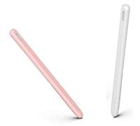 Pyugxab 2 Pcs Tablet Stylus Pen Protective Cover for 2 Cases Silicone Pencil Case Accessory, Pink & White