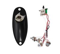 Pyugxab 2 Set Guitar Accessories: 1 Set 1/4 Inch Guitar Output Mono Jack Plug, Black & 1 Set for Strat Guitar PreWired