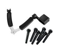 Pyugxab 2 Set Guitar Accessories: 1 Set Bridge Pins Saddle Nut Parts Black & 1 Pcs 3 in 1 Guitar Peg String Winder