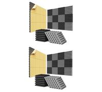 Pyugxab 24 Pack Self-Adhesive Sound Proof Foam Panels 2 X 12 X 12 Inch Acoustic Panels