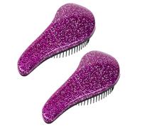 Pyugxab 2Pcs Glitter Handle Detangling Comb Shower Hair Brush Detangler Salon Styling Tool Hairbrush()