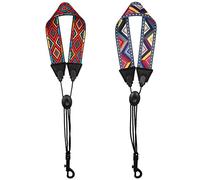 Pyugxab 2Pcs Saxophone Neck Strap with Snap Hook Sax Harness for Alto/Tenor/Soprano Sax - Colorful & Red