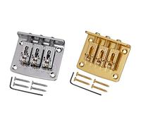 Pyugxab 2Set 3 String Guitar Ball String Bridge Bridge Pull String Hard Tail Guitar Bridge Tail 3 String Guitar Replacement Gold & Silver