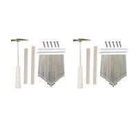 Pyugxab 2X 17Keys Kalimba DIY Kit Thum Piano Replacement Parts with Keys Bridge Tuning Hammer Kit Kalimba Accessories