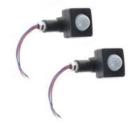 Pyugxab 2X AC85-265V IP65 Motion Sensor Adjustable PIR Switch Ultrathin LED Light PIR Outdoor Motion Sensor Detector,10mm Black
