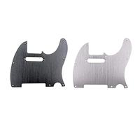 Pyugxab 2x Black/Silver 8 Hole Tele Guitar Pickguard Metal Pick Guard for Standard Pickguard Replacement