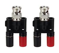 Pyugxab 2X BNC Plug 4mm Banana Plug Splitter Connector BNC Male Plug to 2 x 4mm Banana Female Jack Socket Adapter