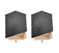 Pyugxab 2X Large Outdoor Bat House, Huge Wooden Box, Weatherproof, Untreated Spiral Bat House, Shelter, Garden Accessories B