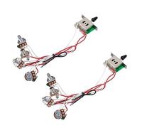 Pyugxab 2X Pots for Strat Guitar PreWired 1 Volume 2 Tone Control 5 Way Switch 3-500K Pot