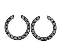 Pyugxab 2X Sound Hole Rose Decal Sticker for Acoustic Classical Guitar Parts Black+Silver