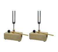 Pyugxab 2X Tuning Fork 512HZ Vibration with Wood Resonator Box Experimental Instrument for Sound Therapy, Yoga,