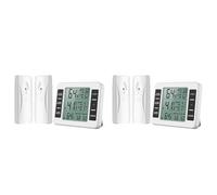 Pyugxab 2X Wireless Refrigerator Thermometer Digital Freezer Thermometer Temperature Monitor with 4 Sensors for Indoor Outdoor