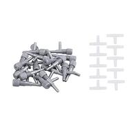 Pyugxab 30 Pcs Plastic Aquarium Valve Accessories: 10 Pcs White Tee Shape 3-Way Air Valve Connectors & 20 Pcs Gray Aquarium Fish Oxygen Air Line Tubing Flow Control Valve