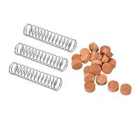 Pyugxab 3Pcs Trumpet Piston Valve Spring Accessories Part Replacement & 20Pcs Saxophone Cork Mats Trumpet Cornet Water Key Spit Value Cork Pads for Brass(Light Brown)