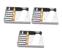 Pyugxab 3X Silver Chrome 3 Copper Saddle Ashtray Bridge for TELE Electric Guitar
