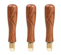 Pyugxab 3X Wood File Handle Wooden Handles with Brass Collet Chuck for Small Files Accessories DIY