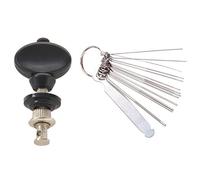 Pyugxab 4 Tuning Pegs Pin for Ukulele and Other Various Instruments-Black & Guitar Nut Slotting Bridge Pin Hole Slot File Kit