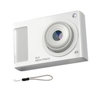 Pyugxab 48MP HD Mini Camera 4K Video Camera Plastic with Fill Light for Kids Students,White