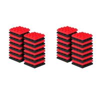 Pyugxab 48Pcs 25X25X5Cm Studio Acoustic Soundproof Foam Pyramid Noise Insulation Sound Absorption Treatment Panels Black+Red