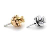 Pyugxab 4Pcs Non-Slip Guitar Strap Lock Guitar Belts Buckle Button Thread for Acoustic Electric Bass Guitar Strap Parts Accessories-Gold & Silver