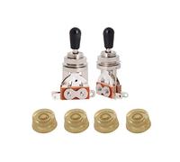 Pyugxab 5Pcs Accessories: 4 Pcs Electric Guitar Control Speed Knobs & 1 Pcs Electric Guitar Toggle Switch 3 Way Pickup Selector