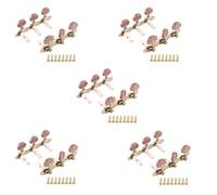Pyugxab 5X Left Right Classical Guitar String Tuning Pegs Machine Heads Tuners Keys 3L3R,Red-Brown