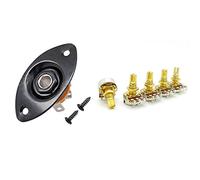 Pyugxab 6 Pcs Guitar Accessories: 1 Pcs 30 Oval Indented Guitar Jack Plate Socket & 5 Pcs A500K Shaft Taper Potentiometers