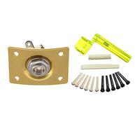 Pyugxab 6 String Acoustic Guitar Nut Saddle + 2X String Winder +12X Bridge Pins with Square Style Jack 1/4 Output Input Jack
