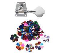 Pyugxab 60 Pack Abstract Art Colorful Guitar Picks, Unique Guitar Gift & 5Pcs Open Bass Guitar Tuning Keys Pegs