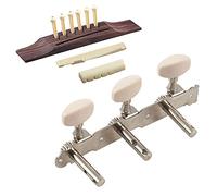 Pyugxab 6Pcs Bridge Pins/Saddle/Nut Abalone Dots with 2Pcs Acoustic Classic Guitar Set Tuning Pegs Keys Machine Heads Tuners