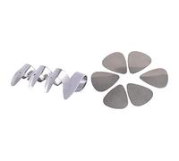 Pyugxab 6Pcs Stainless Steel Guitar Picks-Silver with 3Pcs Metal Finger Picks + 1Pcs Thumb Pick Set