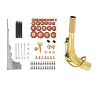 Pyugxab Alto Saxophone Sax Bend Neck Brass Material Saxophone Accessory with 119Pcs Alto Sax Saxophone Repair Parts Accessories