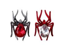 Pyugxab Finished Product Spider Ornaments Retro Alloy Studded Manicure Decoration Metallic Black & Red