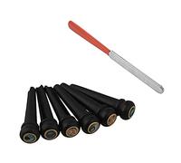 Pyugxab Guitar Fret Crowning Luthier File Narrow Dual Tool with 6Pcs Black Ebony Guitar Bridge Bone Pins Set