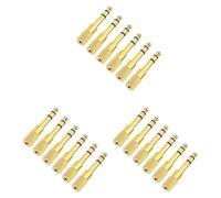 Pyugxab Quarter Inch Adapter, 6.35mm (1/4 Inch) Male to 3.5mm (1/8 Inch) Female Headphone Jack Plug, Gold 18 Pack