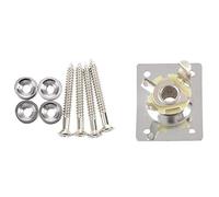 Pyugxab Set of 4 Guitar Bass Neck Joint Ferrule Bushing with Chrome Plate Space E-Output Socket for Electric Guitar